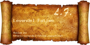 Levendel Fatime névjegykártya